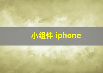 小组件 iphone